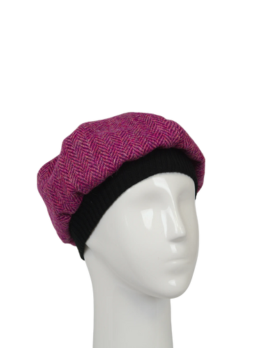 Harris Tweed Beret - HB130 (Black)