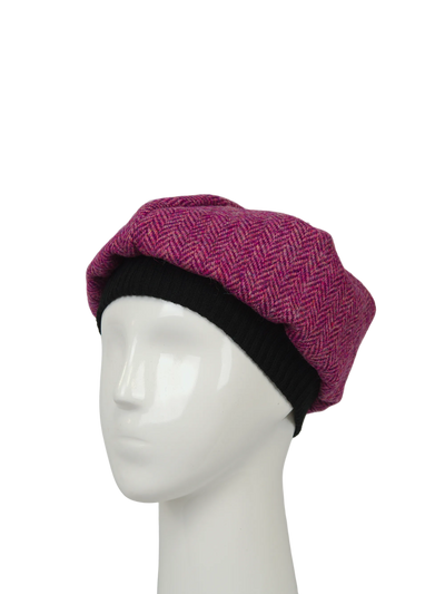 Harris Tweed Beret - HB130 (Black)
