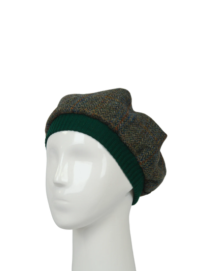Harris Tweed Beret - HB161 (Green)