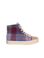 Harris Tweed Blair Trainers - Pink Blue Tartan
