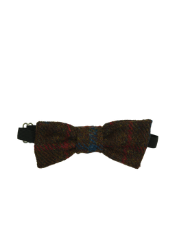 Harris Tweed Bow Tie - Brown w/RedBlueOC