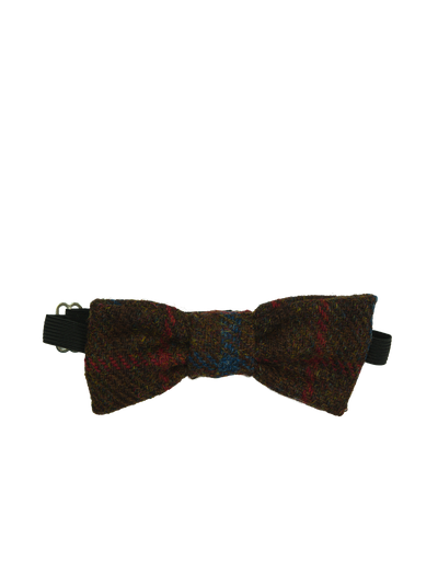 Harris Tweed Bow Tie - Brown w/RedBlueOC