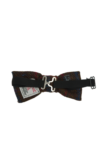 Harris Tweed Bow Tie - Brown With Red/Blue Overcheck