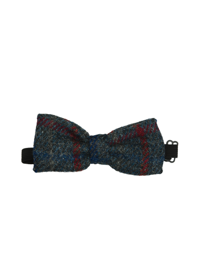 Harris Tweed Bow Tie - Grey w/RedBlueOC
