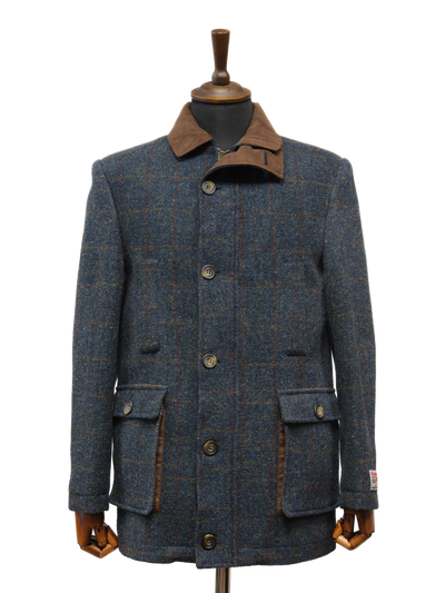Harris Tweed Boyd Field Coat Blue Multi