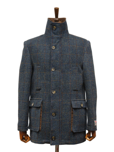 Harris Tweed Boyd Field Coat Blue Multi