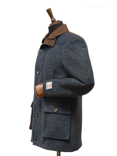 Harris Tweed Boyd Field Coat Blue Multi