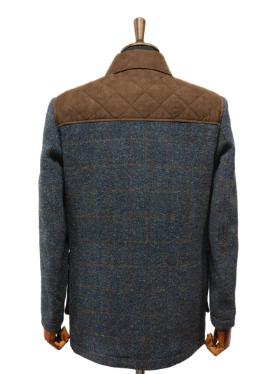 Harris Tweed Boyd Field Coat Blue Multi