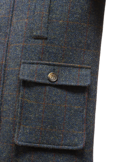 Harris Tweed Boyd Field Coat Blue Multi