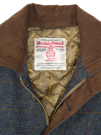 Harris Tweed Boyd Field Coat Blue Multi