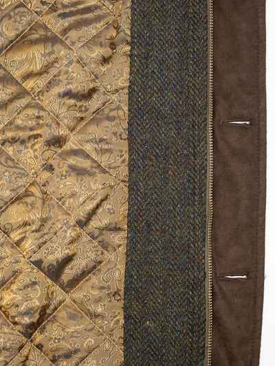Harris Tweed Boyd Field Coat - Forest Green Herringbone
