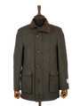 Harris Tweed Boyd Field Coat - Forest Green Herringbone