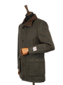 Harris Tweed Boyd Field Coat - Forest Green Herringbone