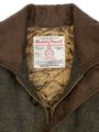 Harris Tweed Boyd Field Coat - Forest Green Herringbone