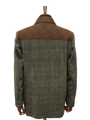 Harris Tweed Boyd Field Coat Green Herringbone With Overcheck