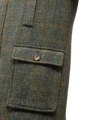 Harris Tweed Boyd Field Coat Green Herringbone With Overcheck