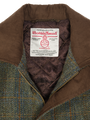 Harris Tweed Boyd Field Coat Green Herringbone With Overcheck