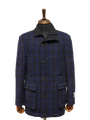 Harris Tweed Boyd Field Coat Navy Block Check