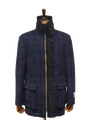 Harris Tweed Boyd Field Coat Navy Block Check
