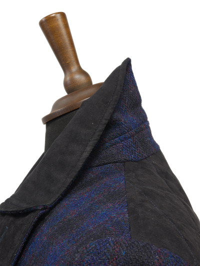 Harris Tweed Boyd Field Coat Navy Block Check