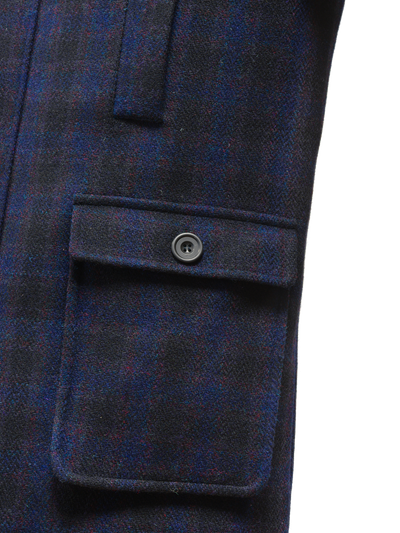 Harris Tweed Boyd Field Coat Navy Block Check