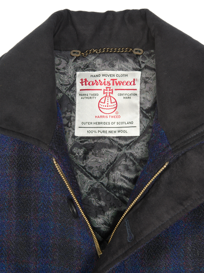 Harris Tweed Boyd Field Coat Navy Block Check