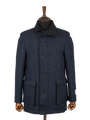 Harris Tweed Boyd Field Coat - Navy Herringbone