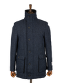 Harris Tweed Boyd Field Coat - Navy Herringbone