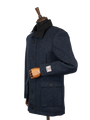 Harris Tweed Boyd Field Coat - Navy Herringbone