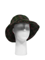 Harris Tweed Ladies Brimmed Hat - Green/Plum Check