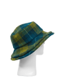 Harris Tweed Ladies Brimmed Hat - Sea Blue/Green Check (GA)