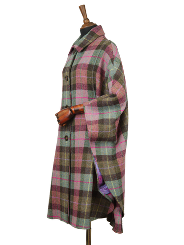 Harris Tweed Ladies Buttoned Long Cape - A0254