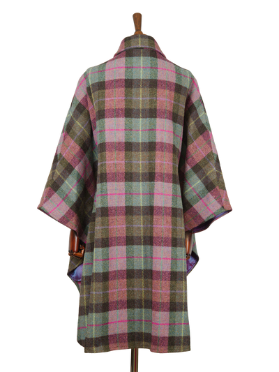 Harris Tweed Ladies Buttoned Long Cape A0254