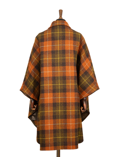 Harris Tweed Ladies Buttoned Long Cape - A0258