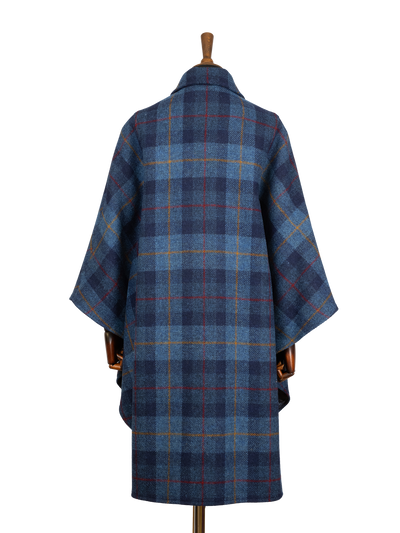 Harris Tweed Ladies Buttoned Long Cape - A075