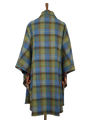 Harris Tweed Ladies Buttoned Long Cape Denim Sage