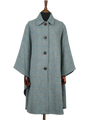 Harris Tweed Ladies Buttoned Long Cape Opal HB132