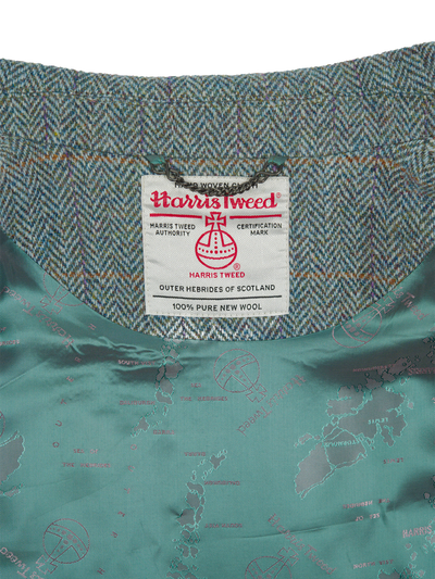 Harris Tweed Ladies Buttoned Long Cape Opal HB132