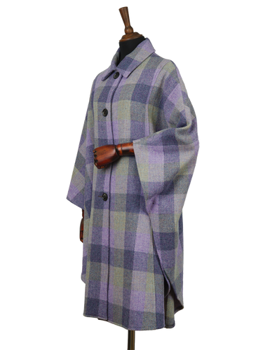Harris Tweed Ladies Buttoned Long Cape - HB156