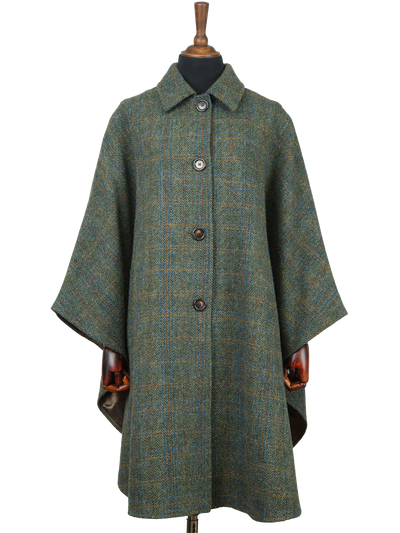 Harris Tweed Ladies Buttoned Long Cape HB161