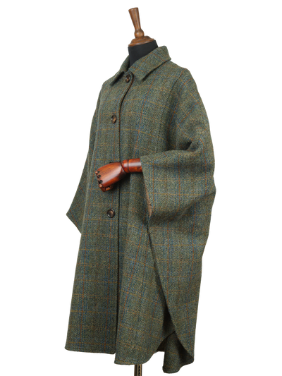 Harris Tweed Ladies Buttoned Long Cape HB161
