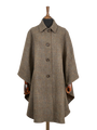 Harris Tweed Ladies Buttoned Long Cape - HB40