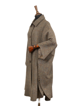 Harris Tweed Ladies Buttoned Long Cape - HB40