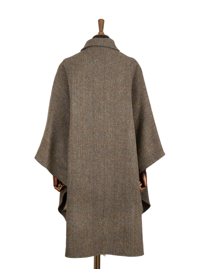 Harris Tweed Ladies Buttoned Long Cape - HB40