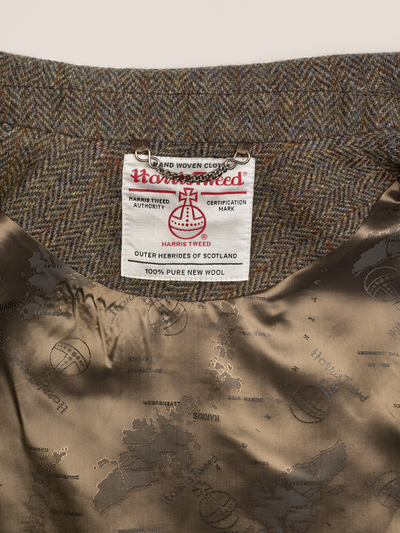 Harris Tweed Ladies Buttoned Long Cape - HB40