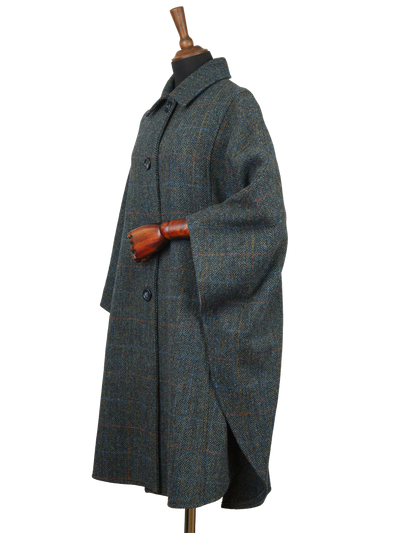 Harris Tweed Ladies Buttoned Long Cape HB80