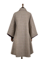 Harris Tweed Ladies Buttoned Long Cape - Oat Pink Herringbone