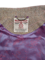 Harris Tweed Ladies Buttoned Long Cape - Oat Pink Herringbone