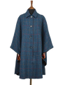 Harris Tweed Ladies Buttoned Long Cape Ocean