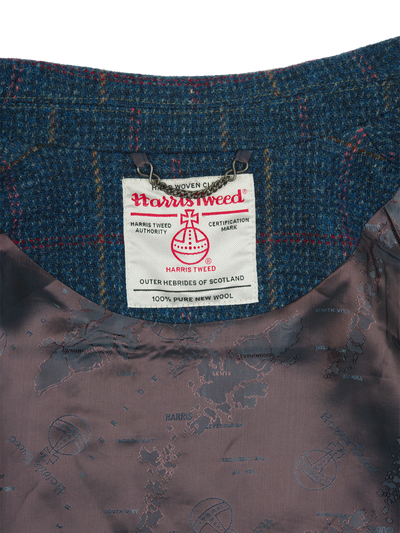 Harris Tweed Ladies Buttoned Long Cape Ocean